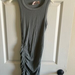 Gray/Blue Sleeveless Ruched Dress